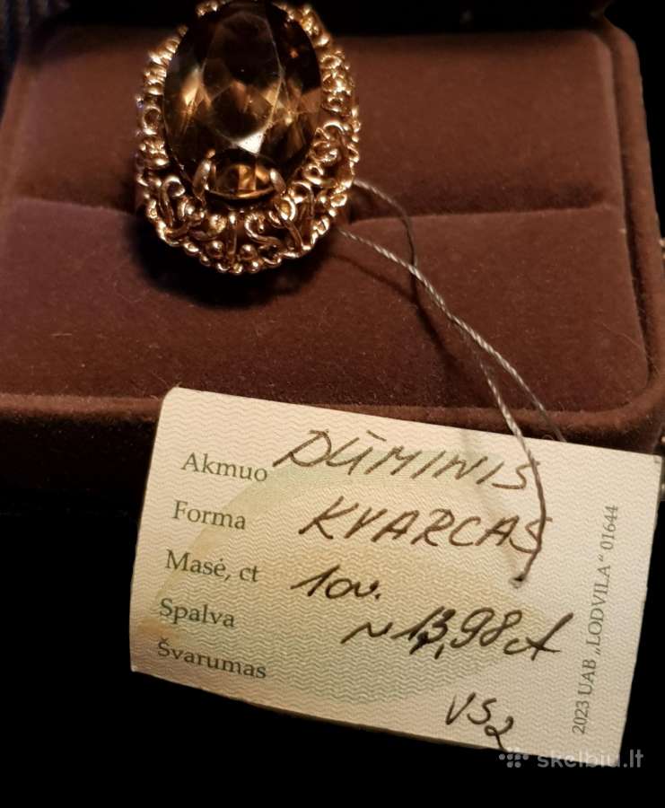Išskirtinis Auksinis Žiedas Su Dūminiu Kvarcu - nuotraukos Nr. 9