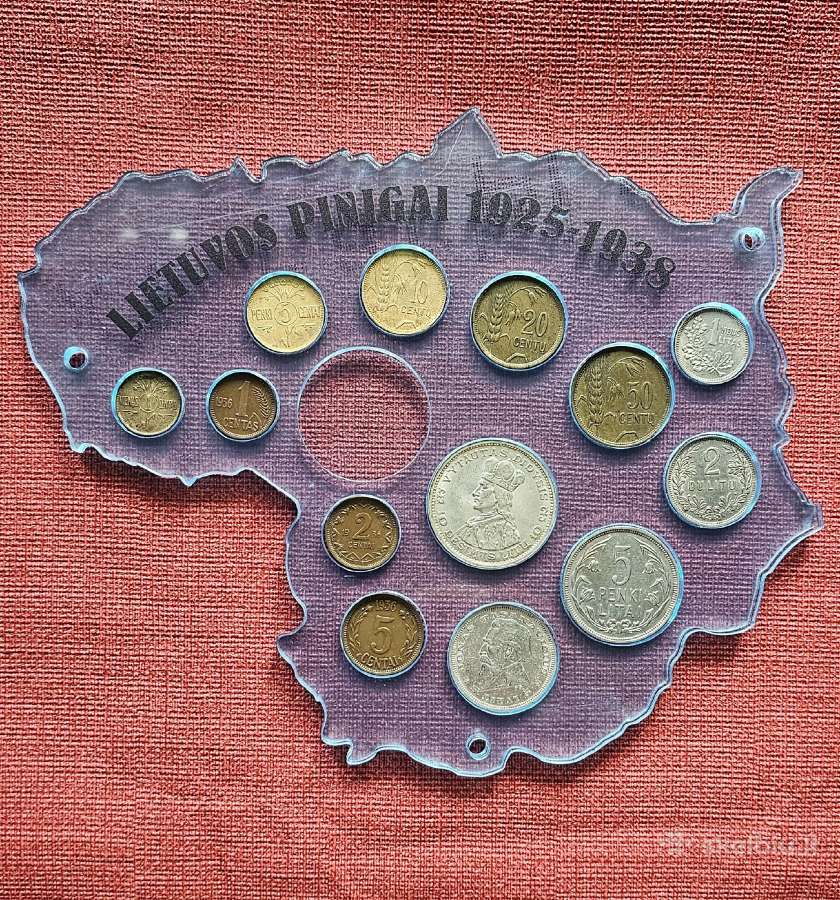 1925 - 1938 m. Lietuvos pinigai įdėkle. - nuotraukos Nr. 2
