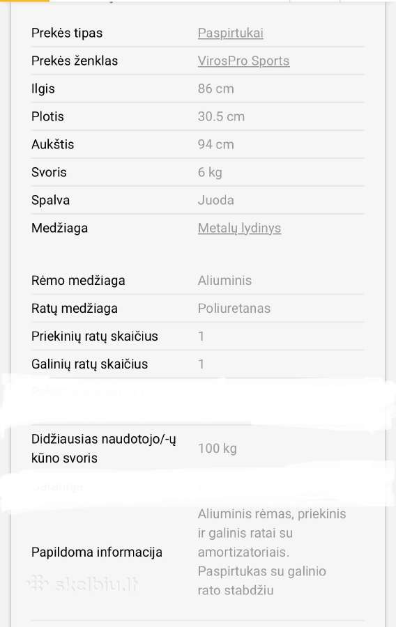 Paspirtukas Virospro Sports juodas+ geras šalmas. - nuotraukos Nr. 2