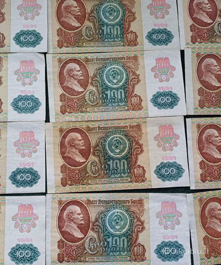 100 rublių 1991 m. iš apyvartos 12 vnt. - nuotraukos Nr. 2