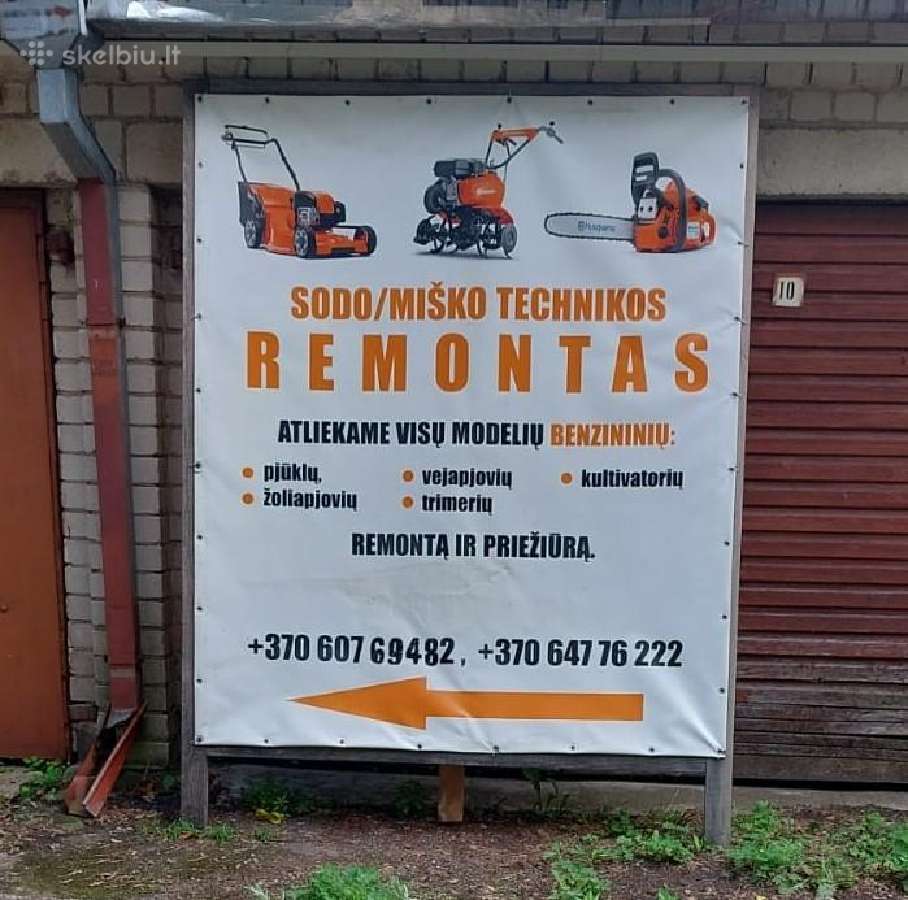 Sodo, miško technikos remontas
