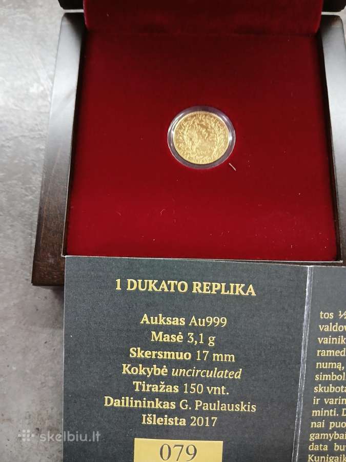 Parduodu auksinę lietuvišką monetą