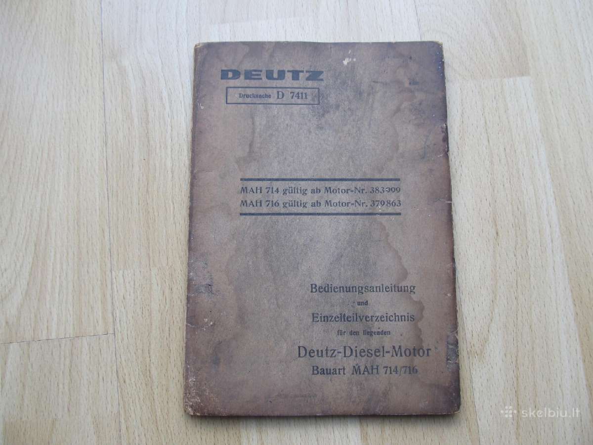 Deutz variklio instrukcija , tarpukaris