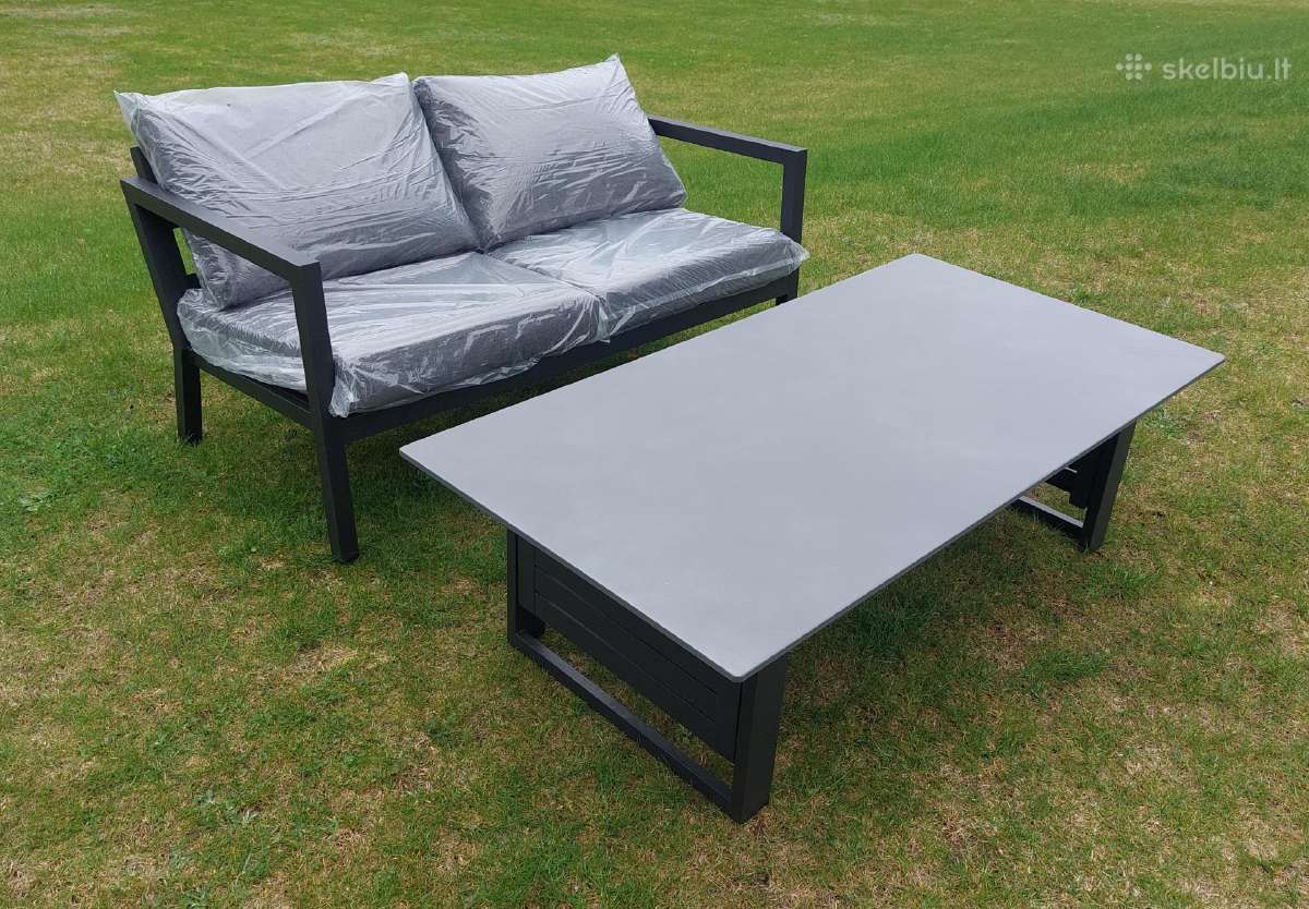 Aliuminis kampas,sofa. Aliuminiai foteliai. Stalas - nuotraukos Nr. 3
