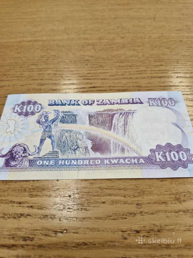 Zambija 100 Kvačų 1991 m. Unc - nuotraukos Nr. 2