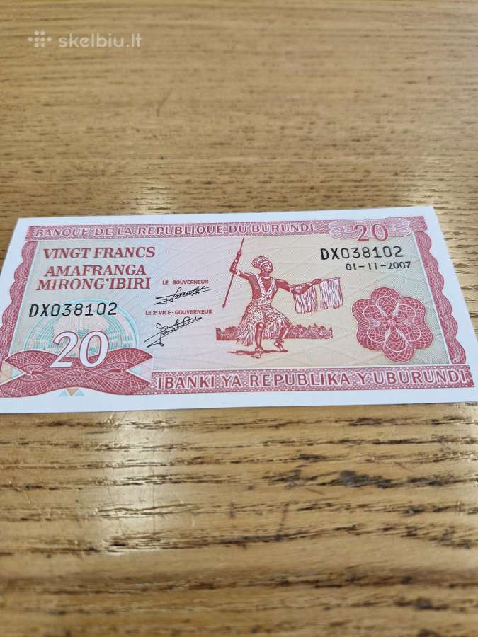 Burundis 20 Frankų 2007m. Unc