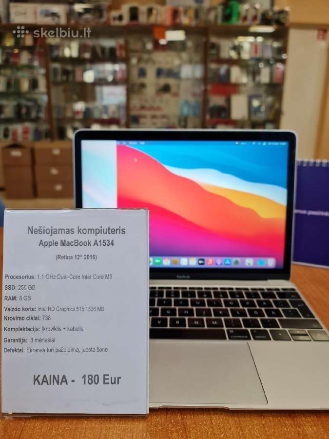 MacBook (Retina 12" 2016) M3/8/256/ciklai 736