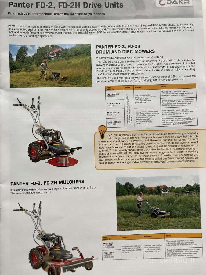Diskinės žoliapjovės aukštai žolei, motoblokai - nuotraukos Nr. 3