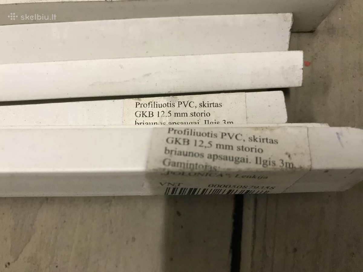 Pvc profilis "J" gipso kartono kraštams 12,5mm, 3m - nuotraukos Nr. 3
