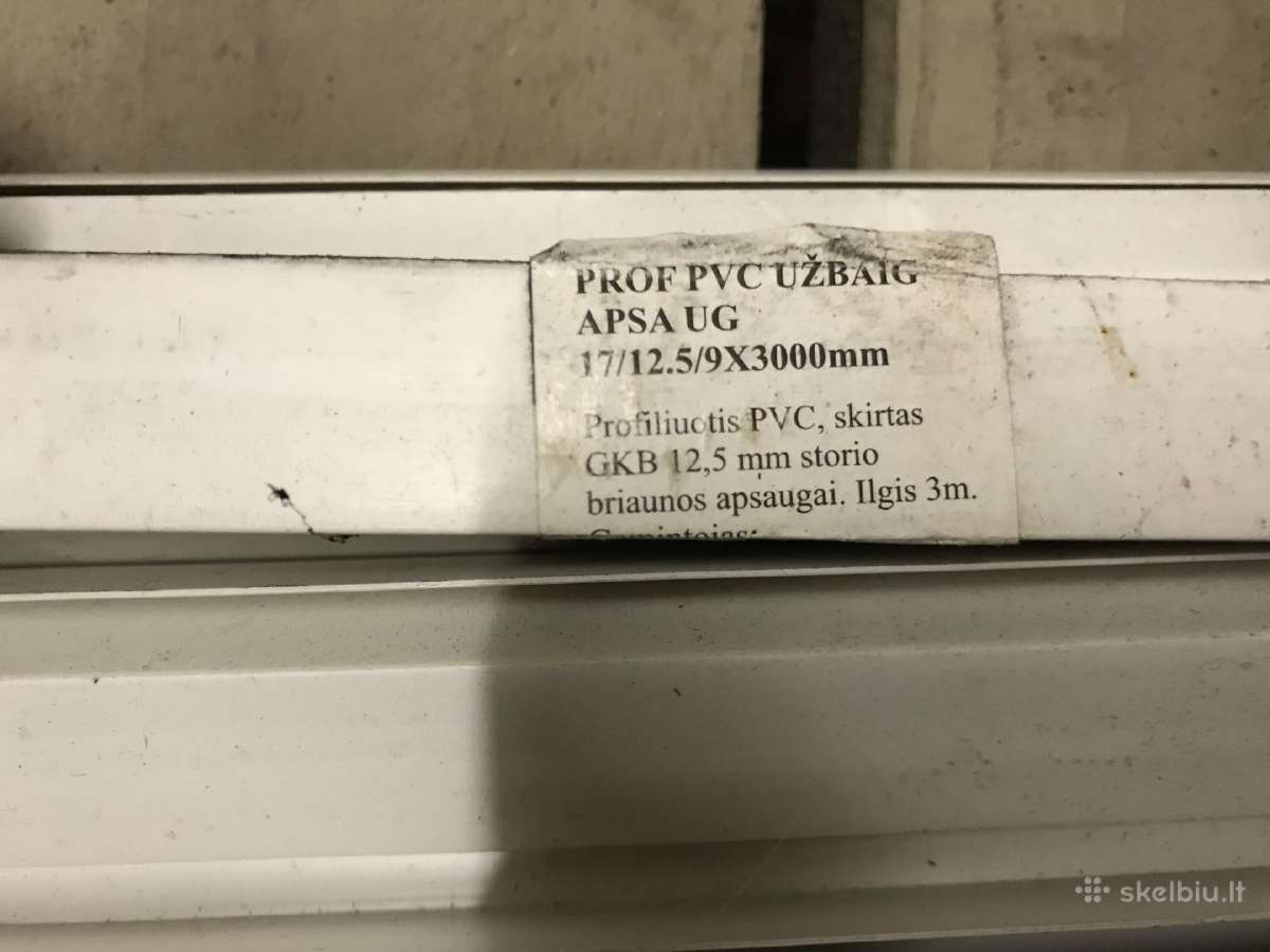 Pvc profilis "J" gipso kartono kraštams 12,5mm, 3m - nuotraukos Nr. 4
