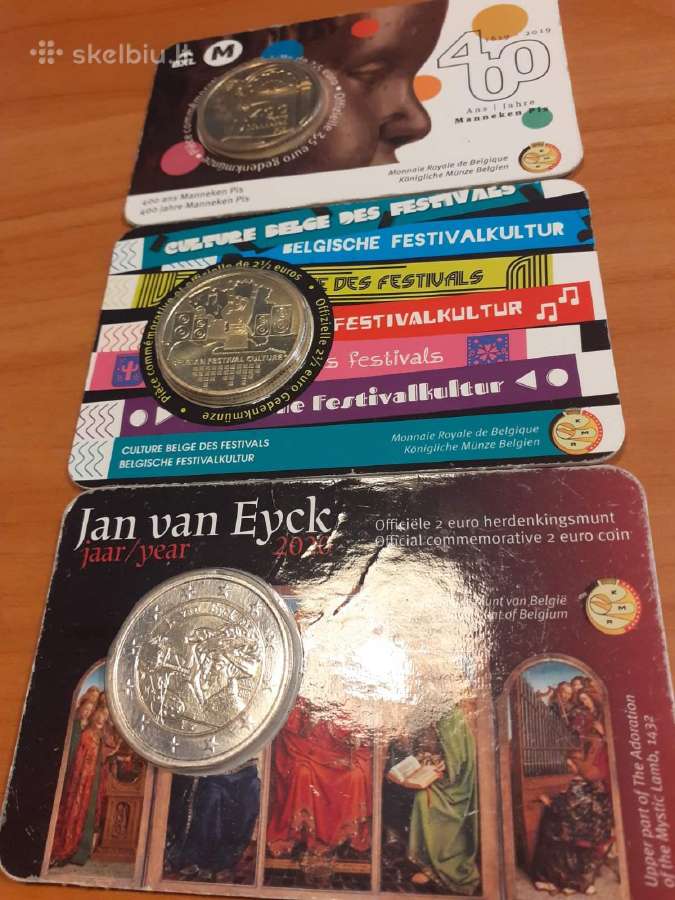 Belgija 2/5 eur ir 2 eur kortelėse