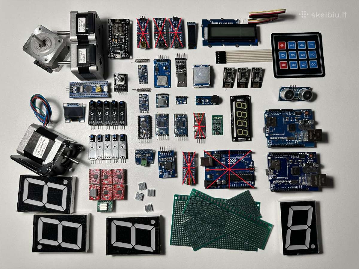 Arduino, Esp, Stm, Raspberry jutikliai, priedai