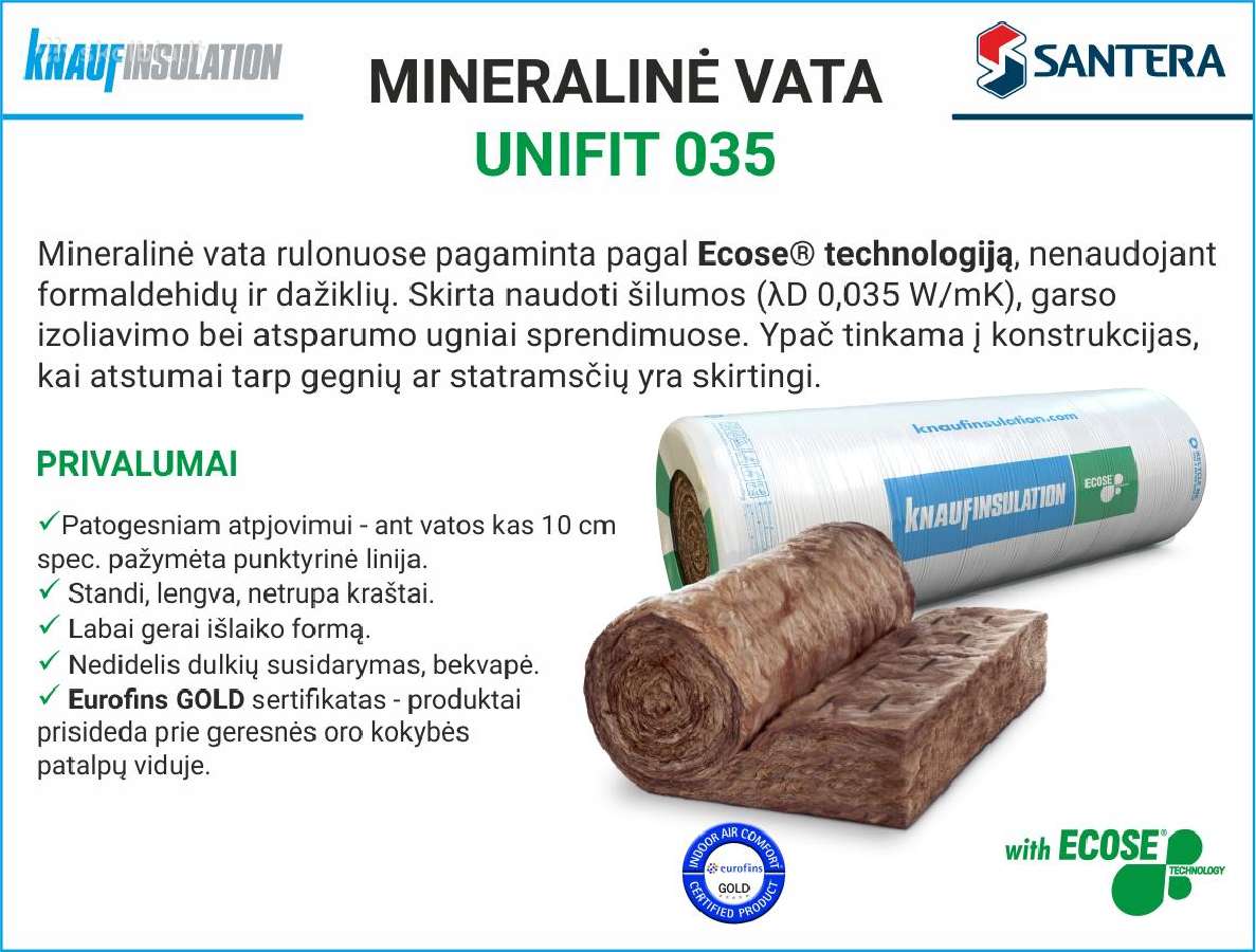 Mineralinė vata "Knaufinsulation" - nuotraukos Nr. 3