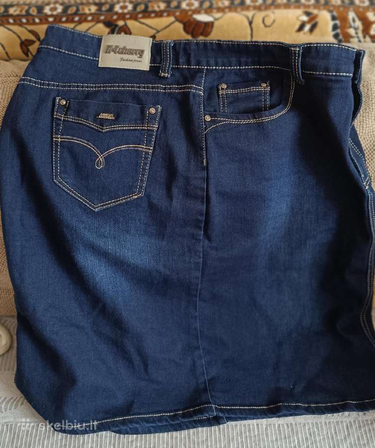 Mėlynas Xxxxl džinsinis sijonas - nuotraukos Nr. 2