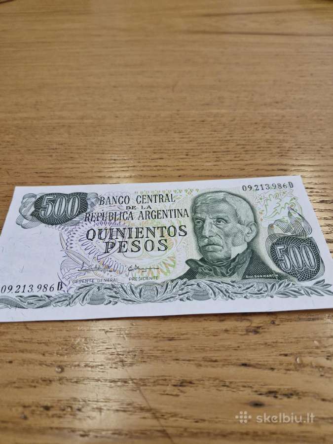 Argentina 500 Pesų 1977-82m. Unc