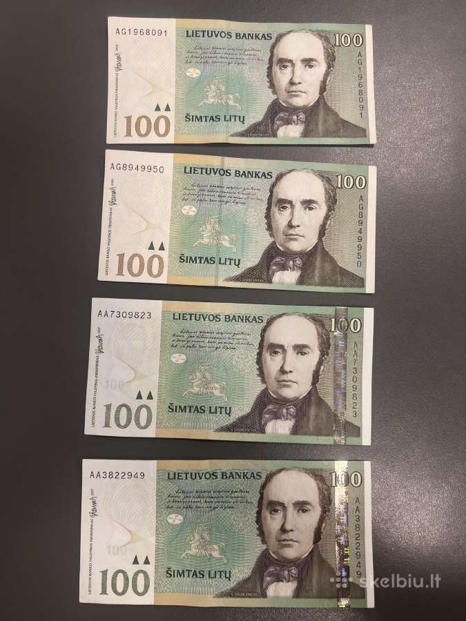 100 litu banknotai 2000 m ir 2007 m
