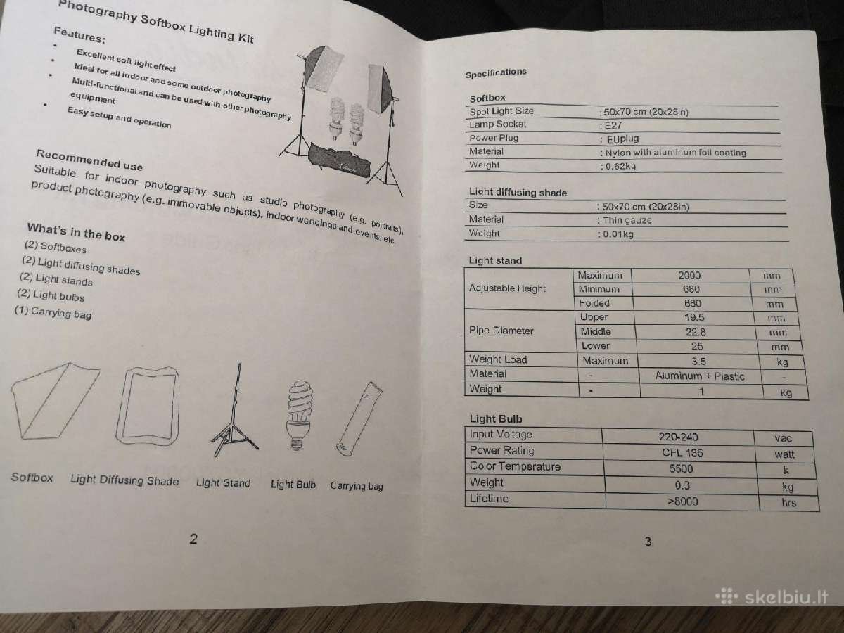 Apšvietimo rinkinys su 135w lempomis - nuotraukos Nr. 21