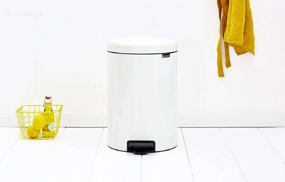 Balta šiukšliadėžė Brabantia Newicon, 20 litrų