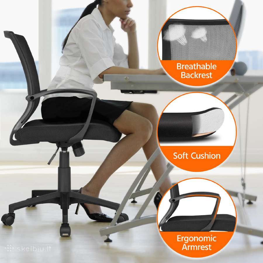 Nuolaidos% Ergonomiška biuro kėdė. Juodos spalvos.