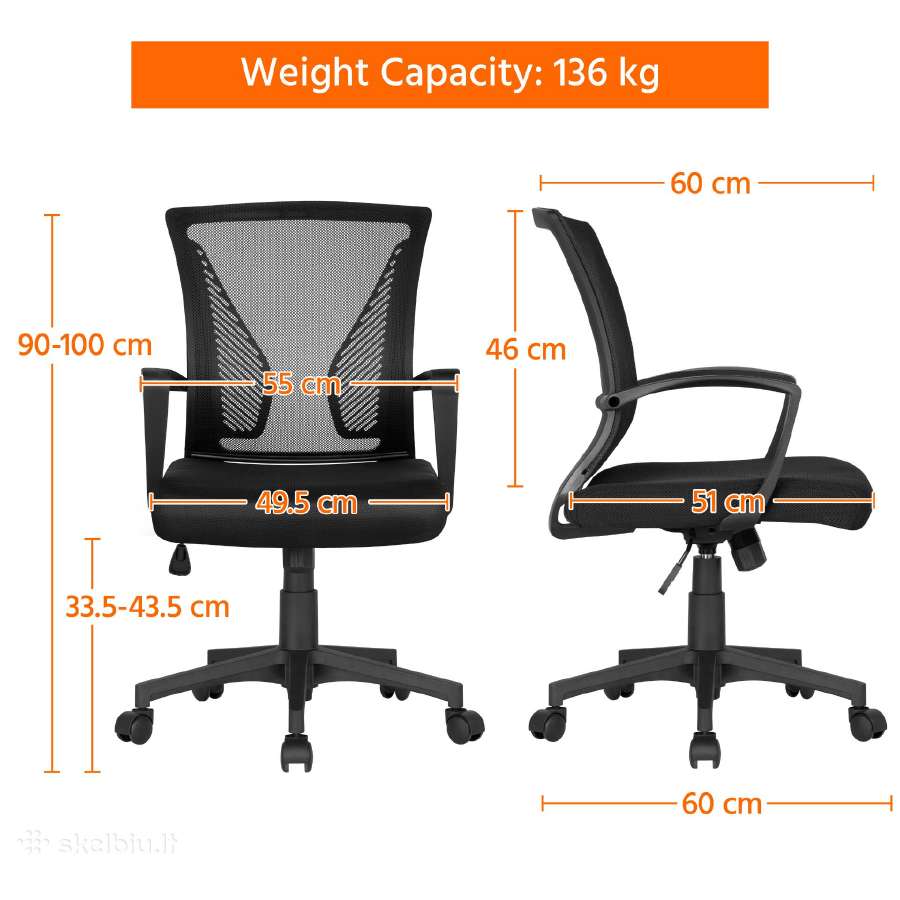 Nuolaidos% Ergonomiška biuro kėdė. Juodos spalvos. - nuotraukos Nr. 14