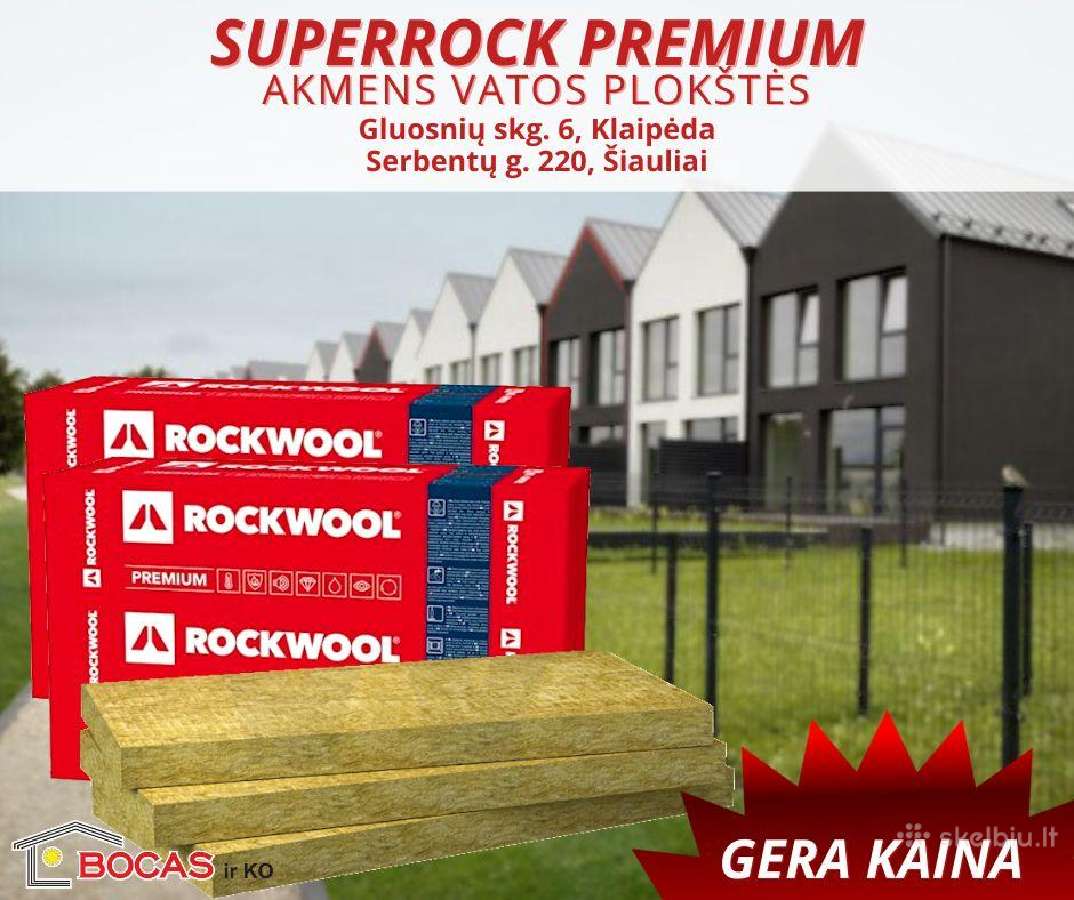 Rockwool Premium Akmens Vata Klaipėda Šiauliai