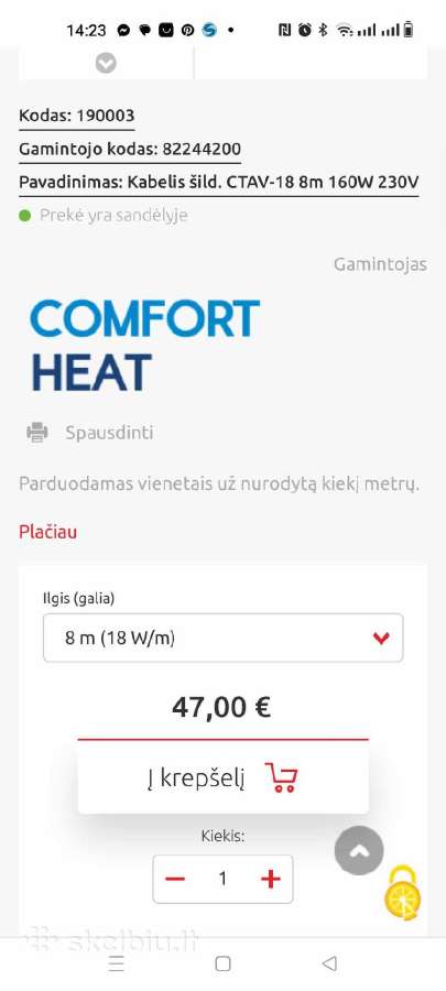 Šildymo kabelis - nuotraukos Nr. 3