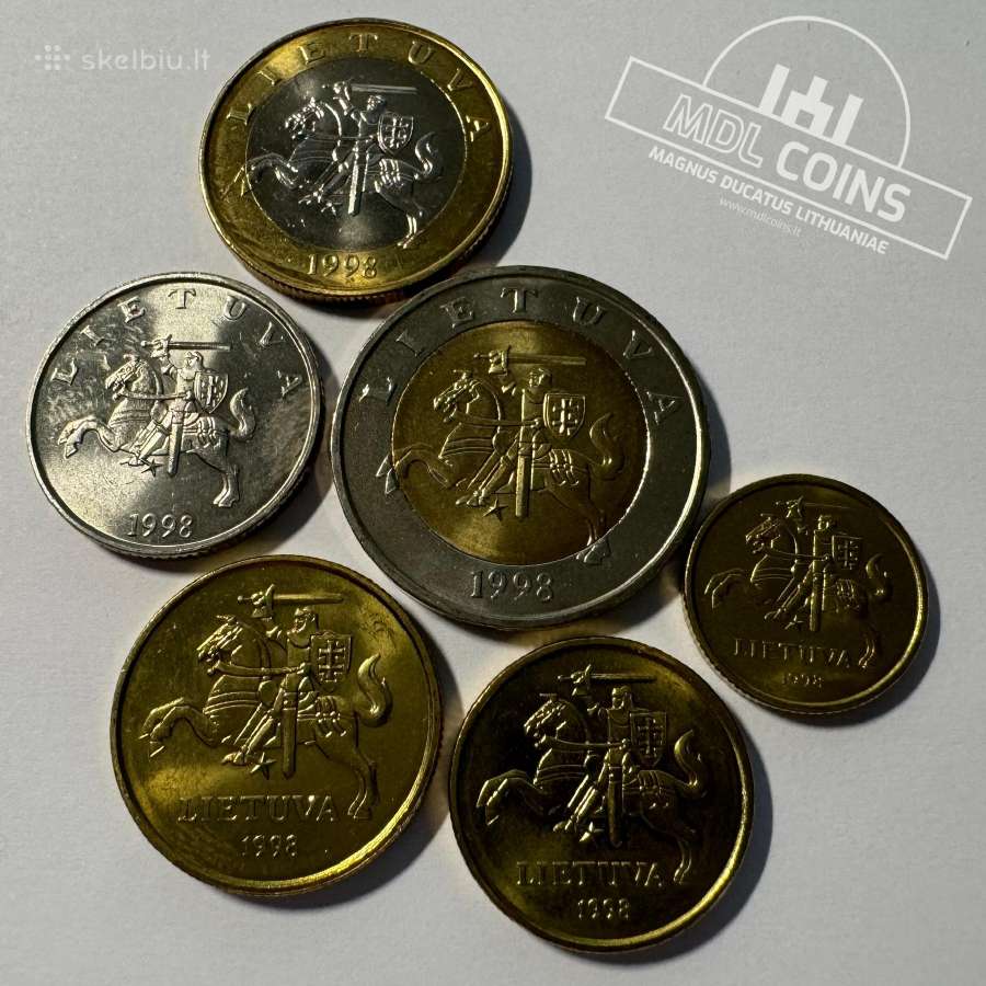 Lietuviškų 1998 ir 1999 metų Unc monetų komplektai - nuotraukos Nr. 2