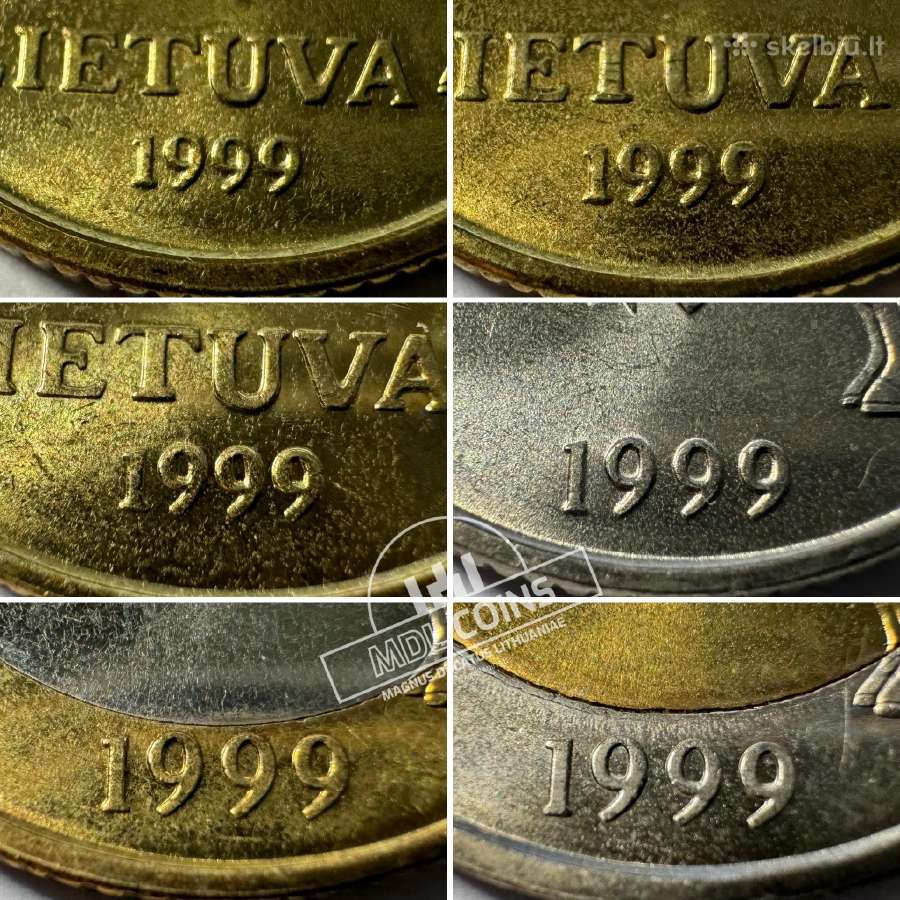 Lietuviškų 1998 ir 1999 metų Unc monetų komplektai - nuotraukos Nr. 6