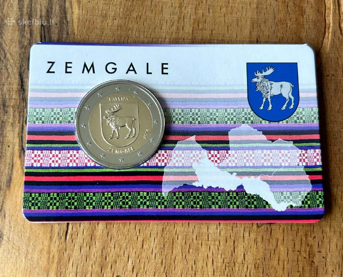 2 eurų Latviška proginė moneta Zemgale (kort.) - nuotraukos Nr. 2