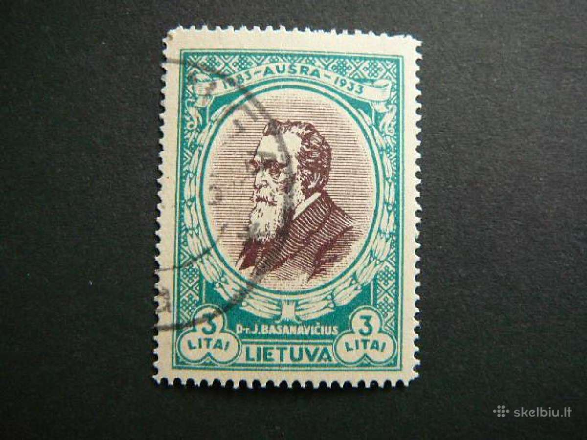 Lietuva 1933 J. Basanavicius antsp. lit363aa