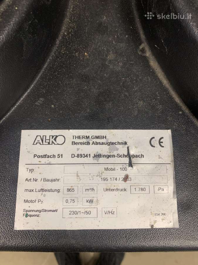 Alko dulkių ištraukėjas - nuotraukos Nr. 2
