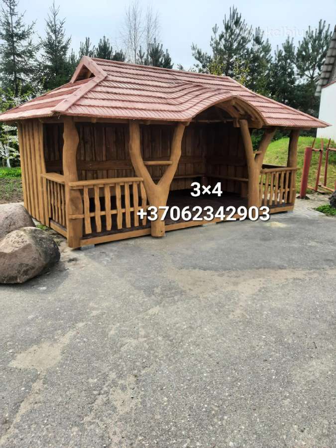 Pavėsinės, šulinio apdaila,vaikų žaidimų aikštelės - nuotraukos Nr. 7