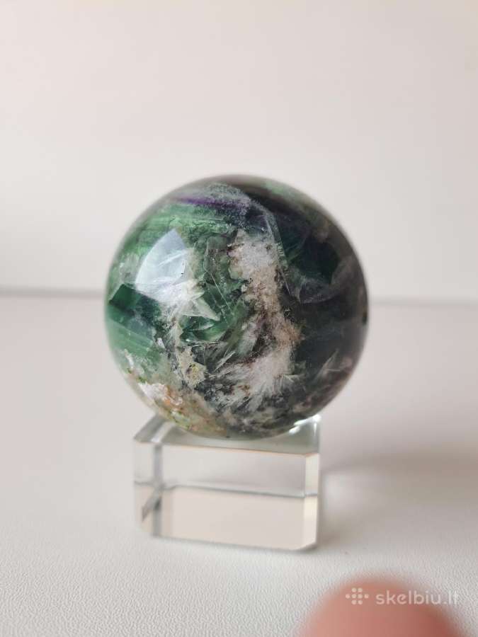 Fluorito rutulys, mineralas, akmuo 5.5cm, 341g - nuotraukos Nr. 3