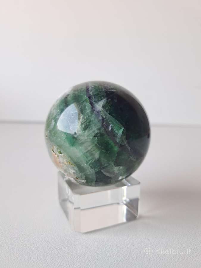 Fluorito rutulys, mineralas, akmuo 5.5cm, 341g - nuotraukos Nr. 4