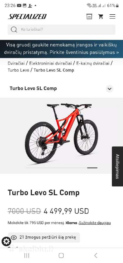 Dviratis specelizer turbo carbon - nuotraukos Nr. 2
