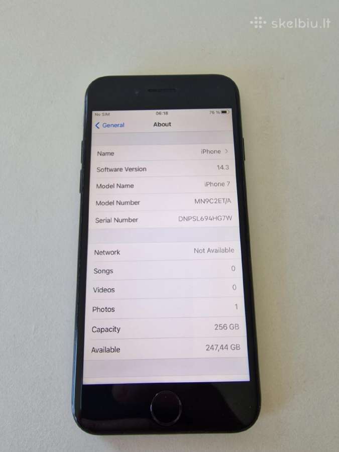 Apple iPhone 7 256gb black - nuotraukos Nr. 3