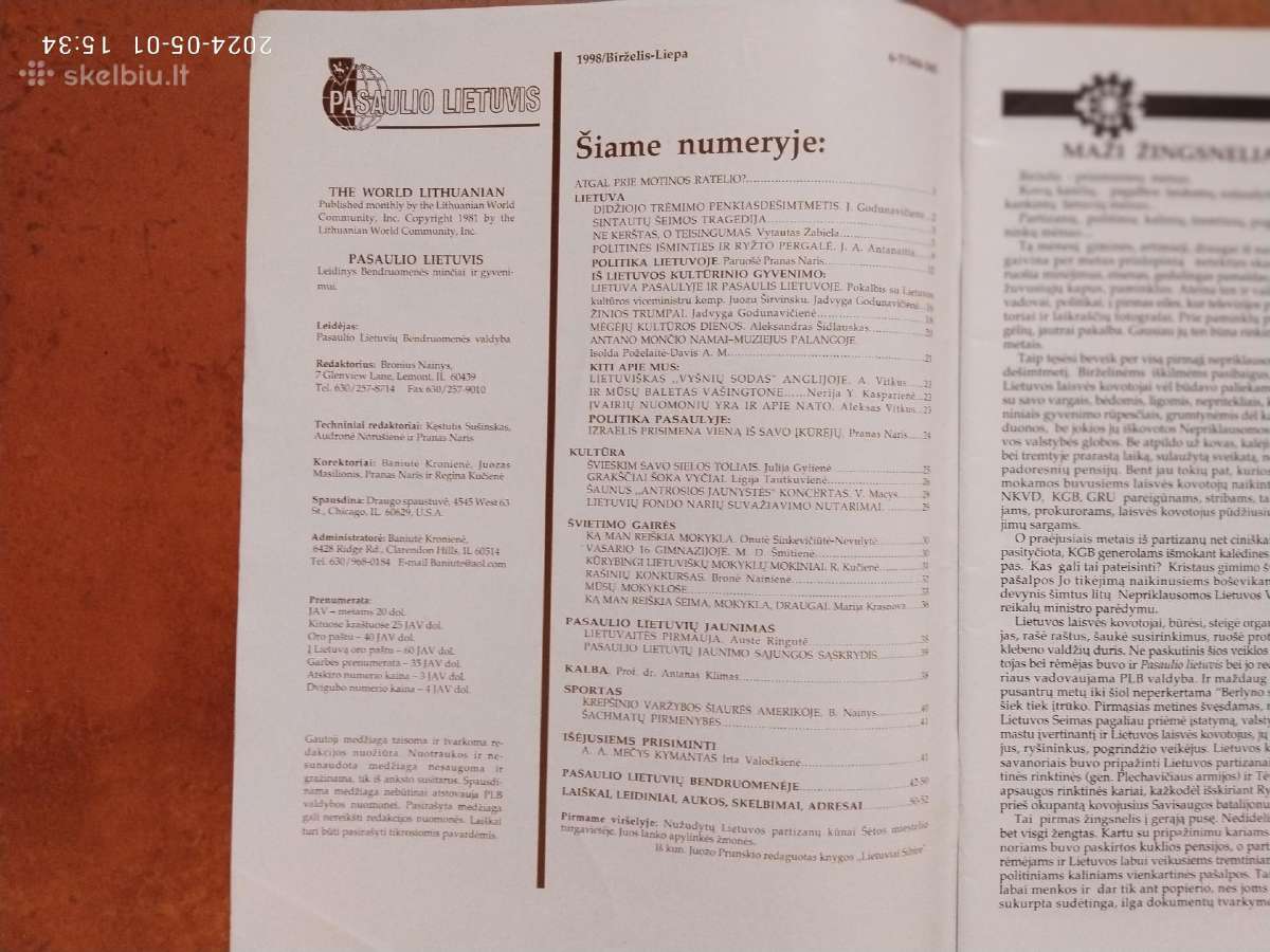 "Pasaulio lietuvis" JAV žurnalas - nuotraukos Nr. 36
