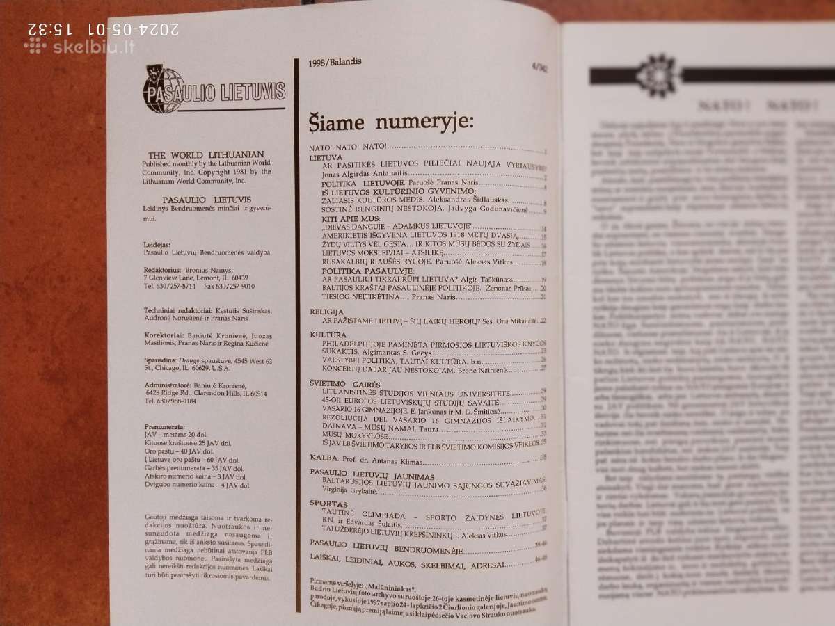 "Pasaulio Lietuvis" JAV žurnalas - nuotraukos Nr. 31