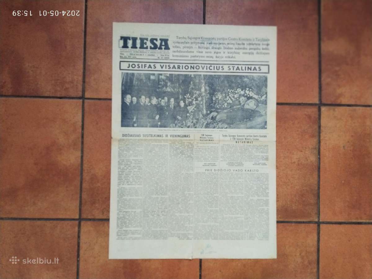 Laikraščiai apie Stalino mirtį "Tiesa" 1953 metai - nuotraukos Nr. 3