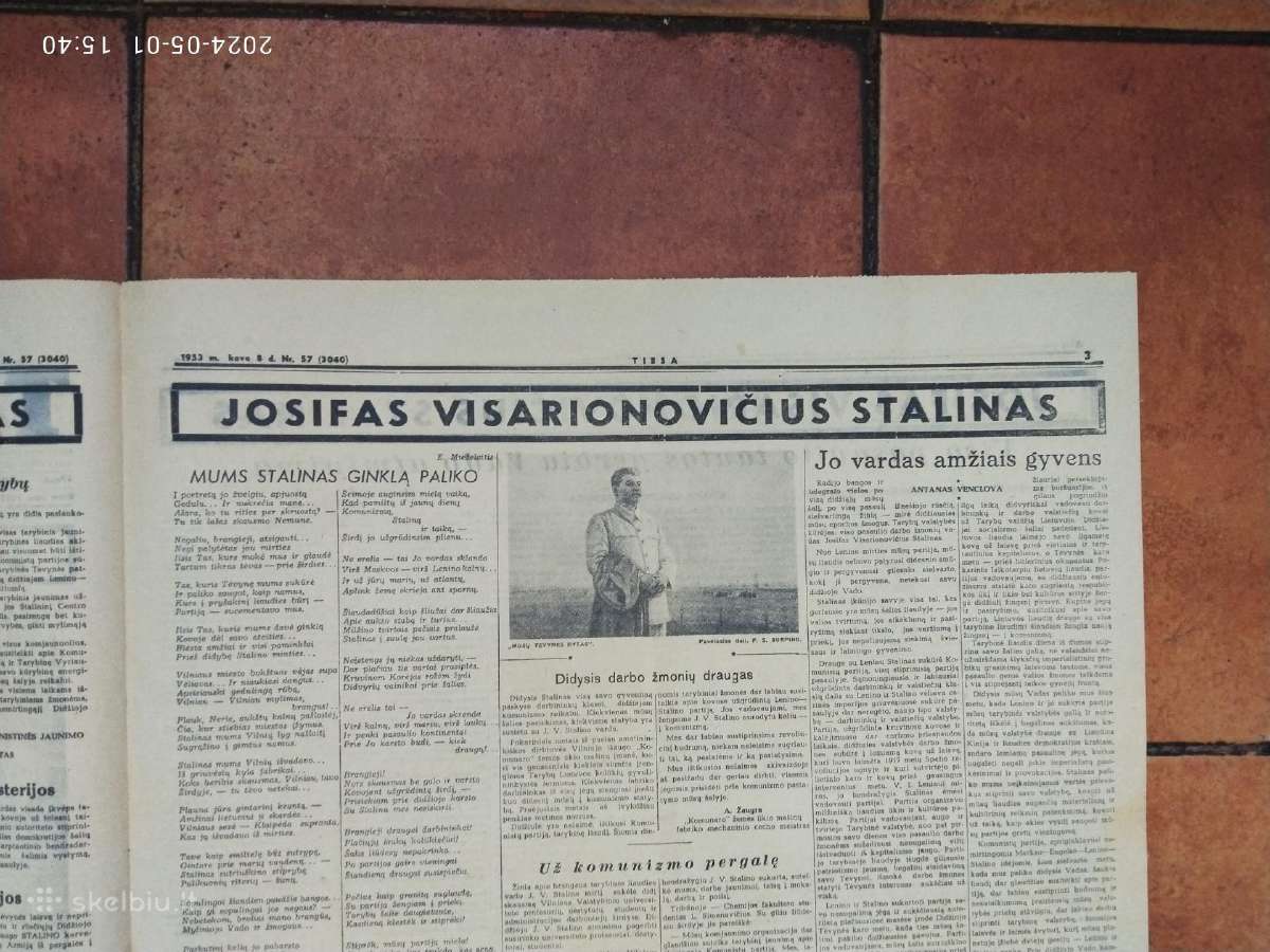 Laikraščiai apie Stalino mirtį "Tiesa" 1953 metai - nuotraukos Nr. 5