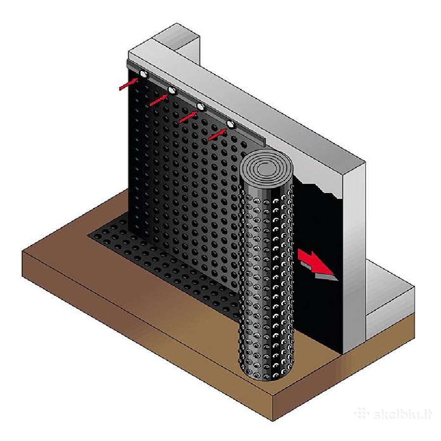 Vinys drenažinės membranos tvirtinimui - nuotraukos Nr. 5