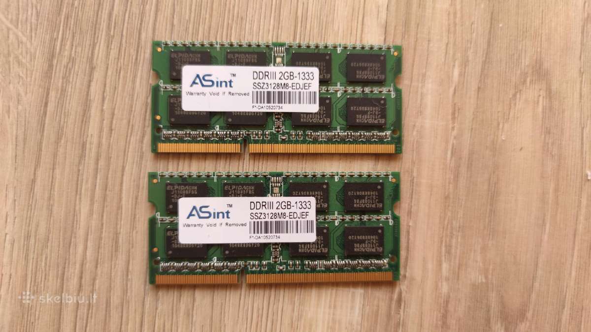 Asint RAM Ddr3 2gb 1333 nešiojamam laptop
