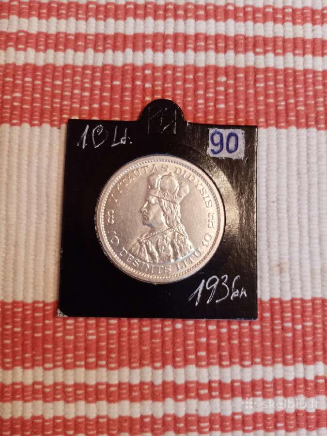 10 Litų 1936 m. Labai Gero Stovio. aunc - Su Kalyk