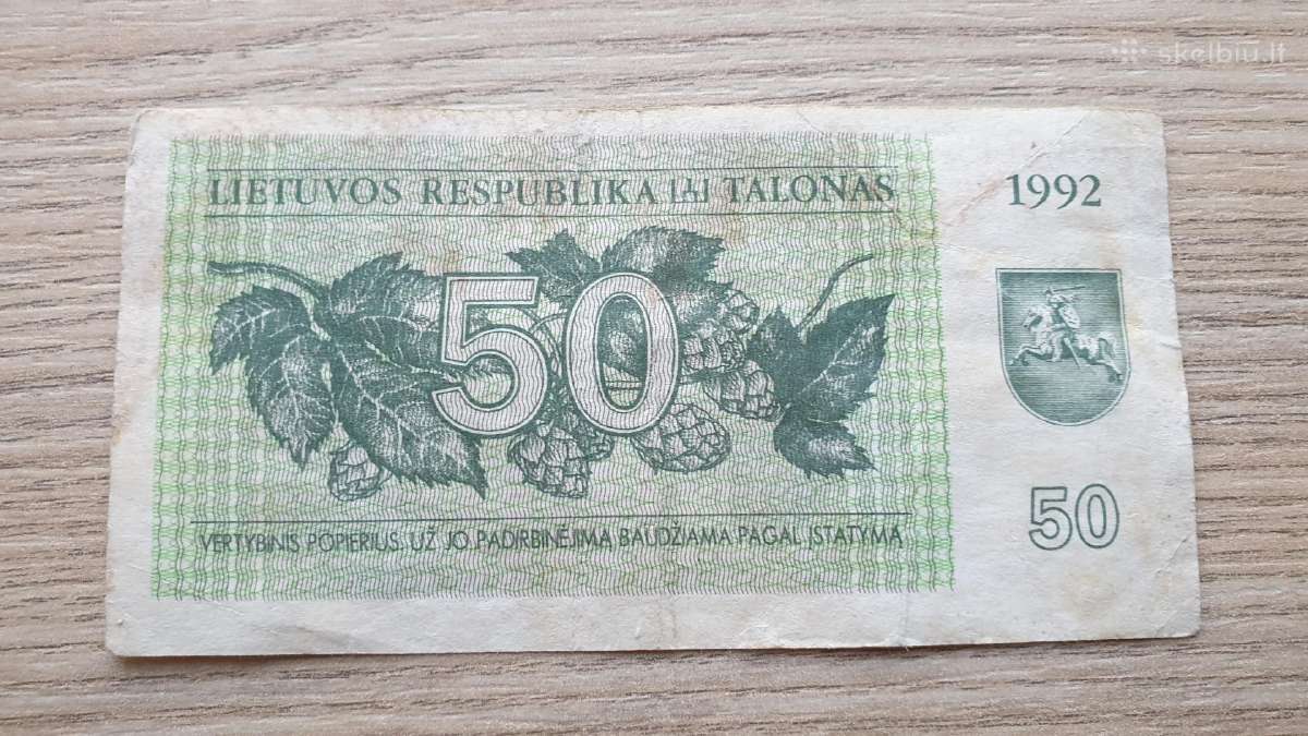 1992 m. retasis 50 talonų Tetervinai