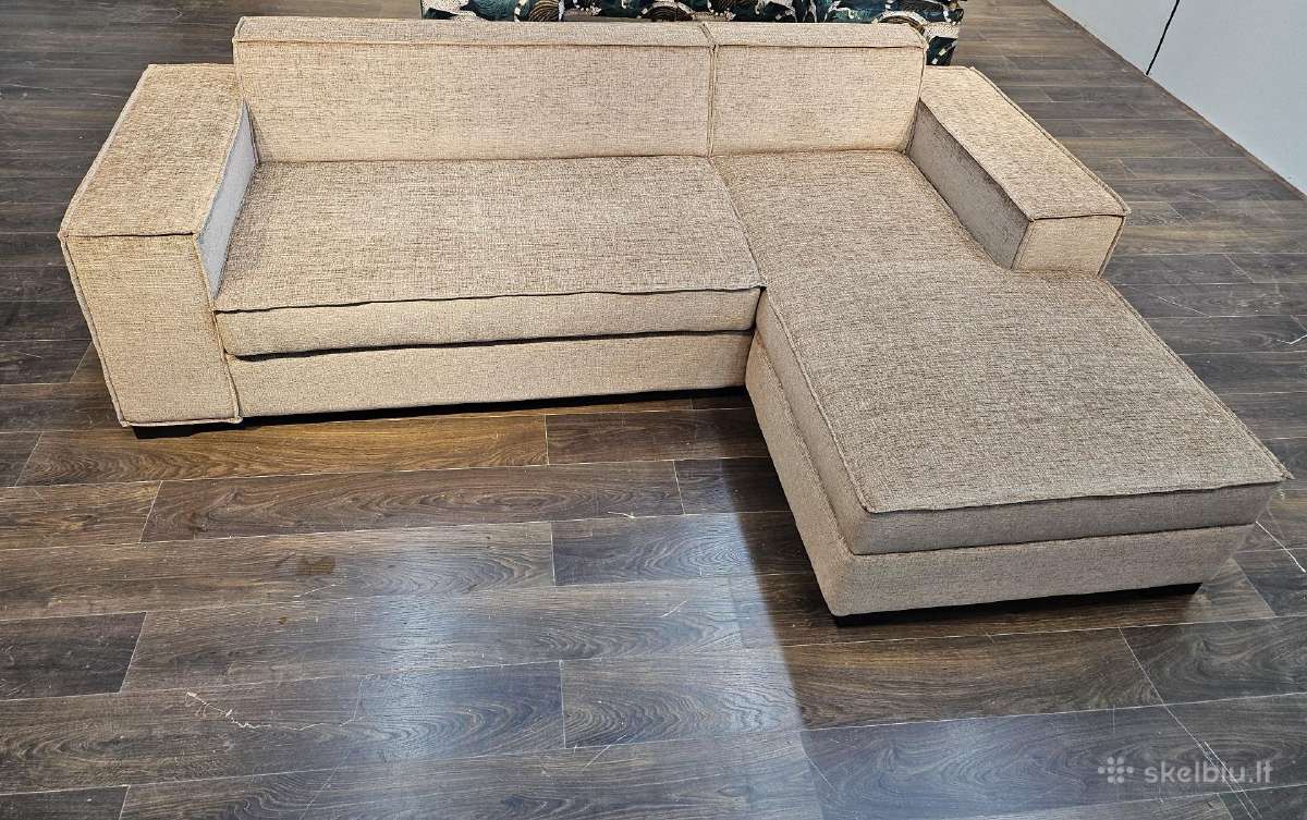 Kampinė sofa su miegama dalimi bei dėže patalynei. - nuotraukos Nr. 3