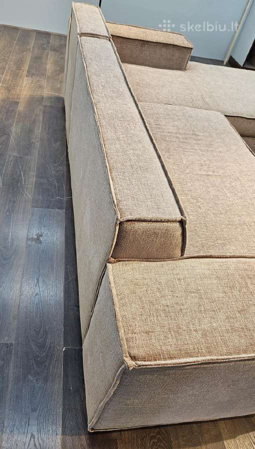 Kampinė sofa su miegama dalimi bei dėže patalynei. - nuotraukos Nr. 5