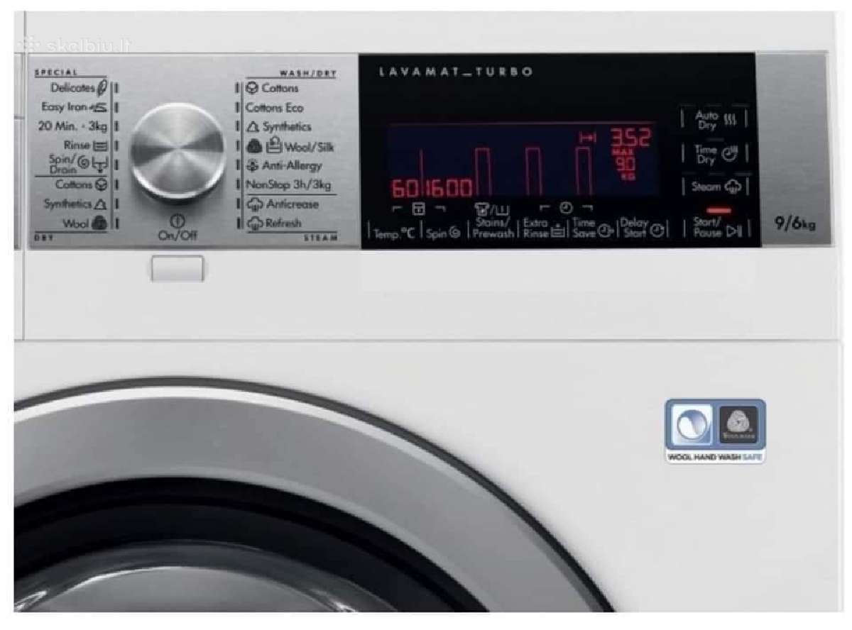 Skalbyklė / Džiovyklė Aeg 9000 series 9/6kg A - nuotraukos Nr. 2
