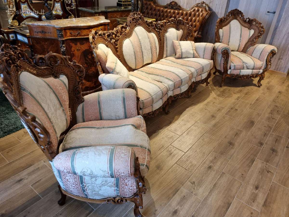 Prabangus minkštas komplektas. Sofa foteliai. - nuotraukos Nr. 19