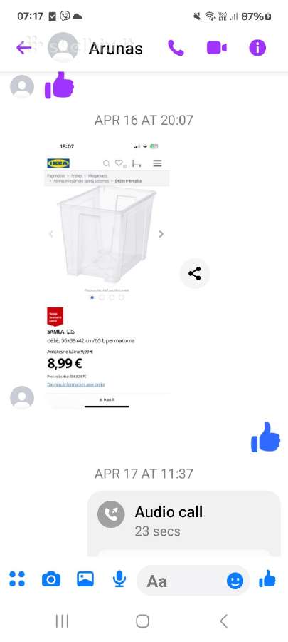 Daiktadėžės 65ltr.ikea - nuotraukos Nr. 3