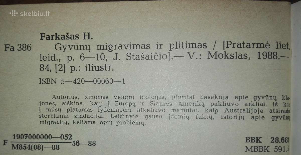 1464. Gyvūnų Migravimas Ir Plitimas Farkašas H. - nuotraukos Nr. 8